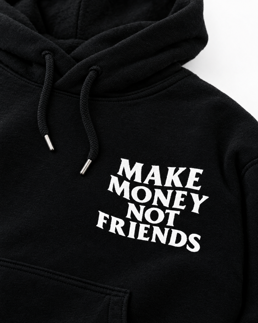 MAKE MONEY NOT FRIENDS GRAPHIC HOODIE